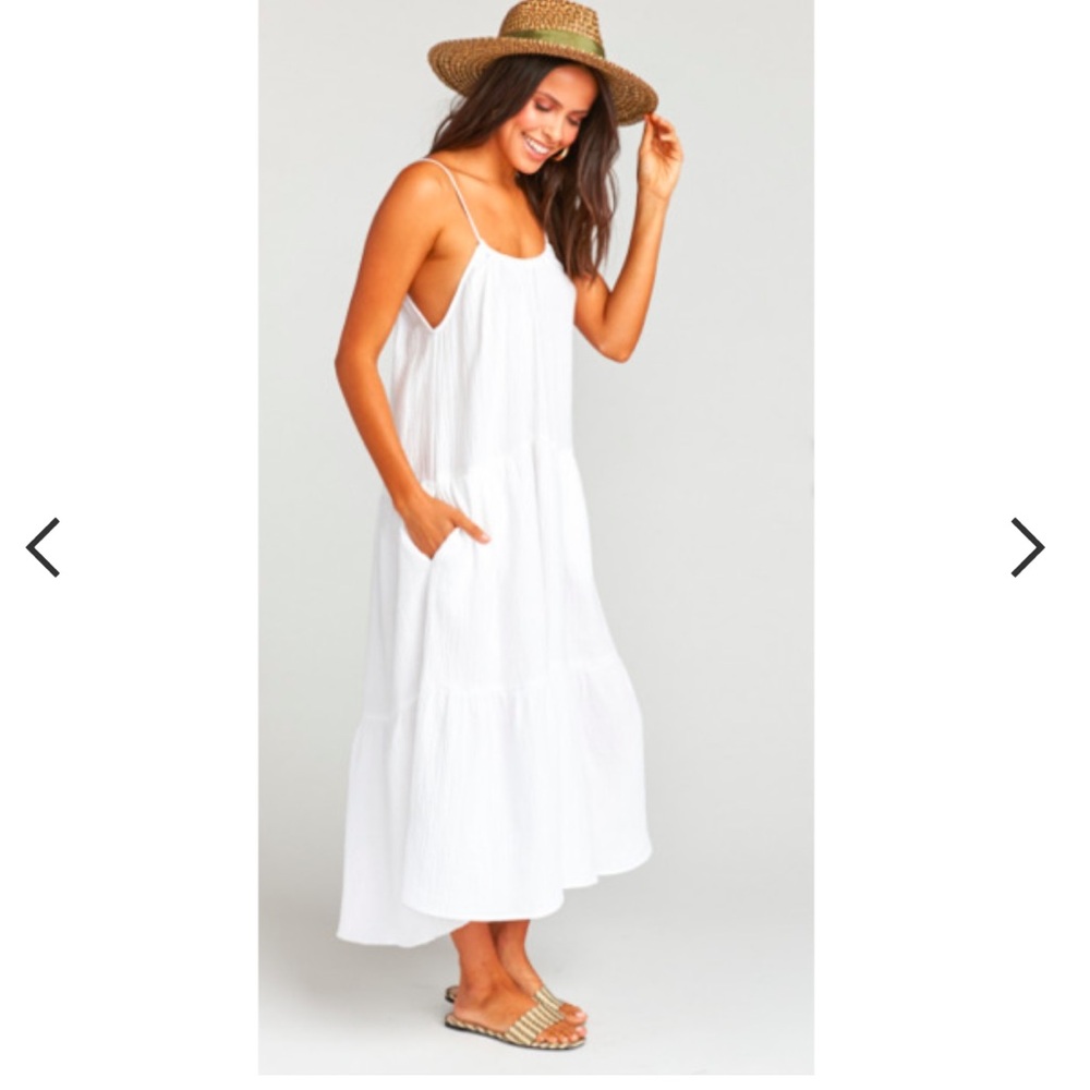 Show me your mumu MAY MAXI DRESS - WHITE CRINKLE GAUZE size small